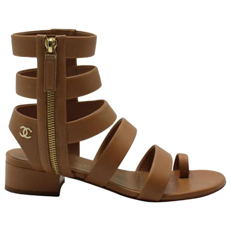 sandales spartiates chanel|chanel suede sandals.